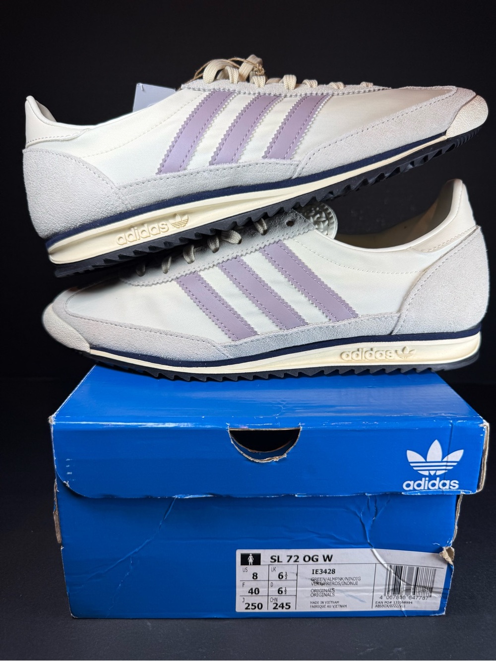 adidas SL 72 OG W women’s Sneakers in Light Lavender/Off-White size 8W